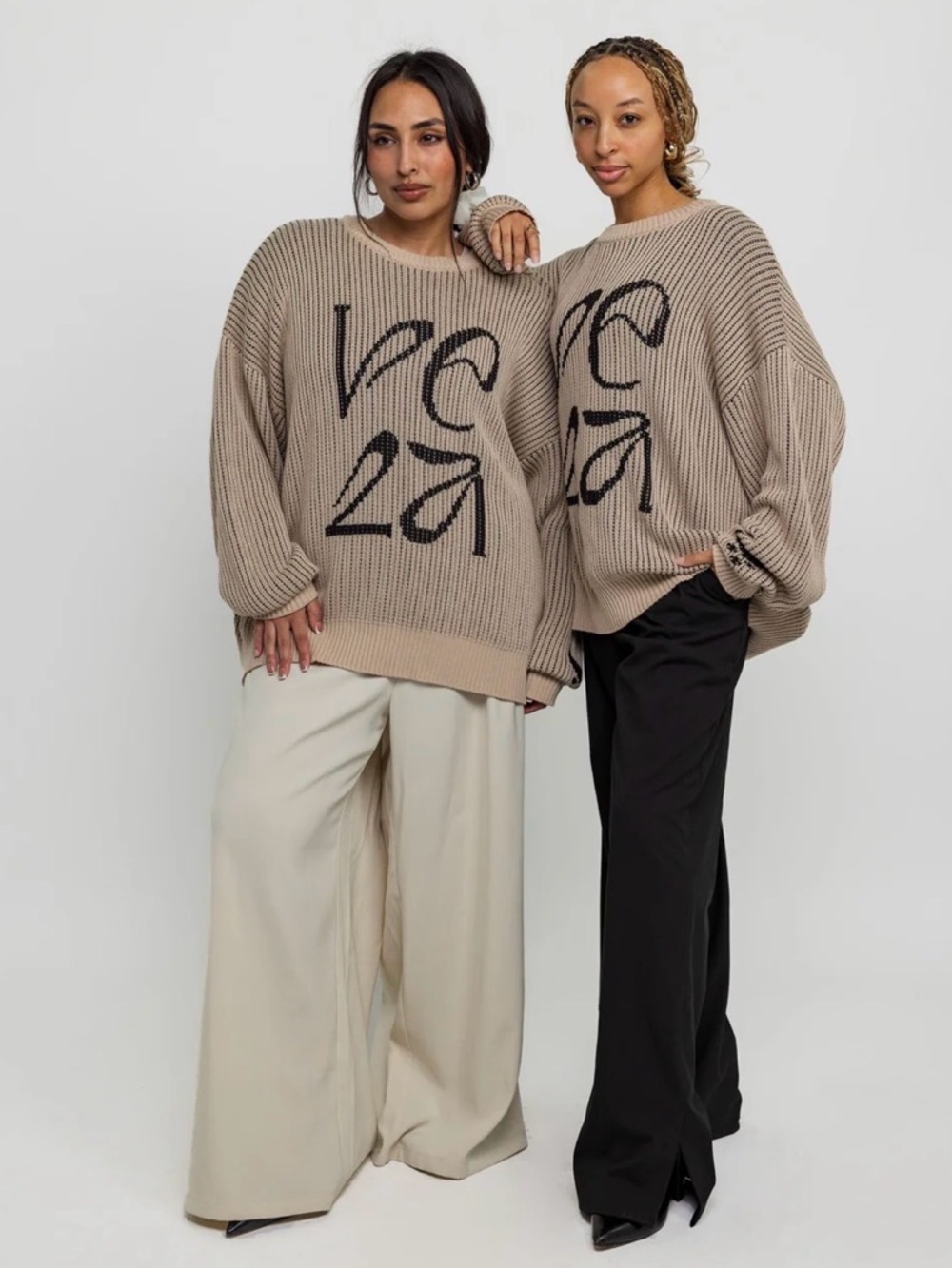 Vela Scarves Arabesque Ribbed Knit Sweater